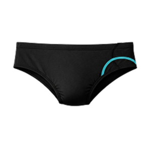sunga masculina preta com detalhe azul lateral