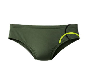 sunga masculina verde militar com detalhe neon lateral