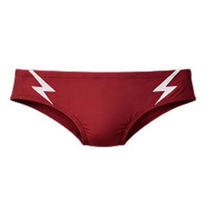 sunga masculina vermelha com estampa de raios laterais